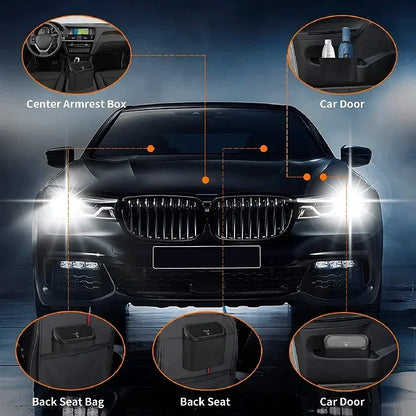 Leakproof Mini Car Trash Can Compact Vehicle Garbage Bin Set