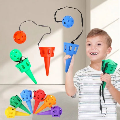 Throwing Catching Ball Game Set Scoop Launcher Toy