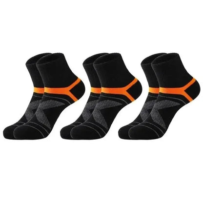 Men's Socks Hiking Black Sports Basketball Running 3 Pairs