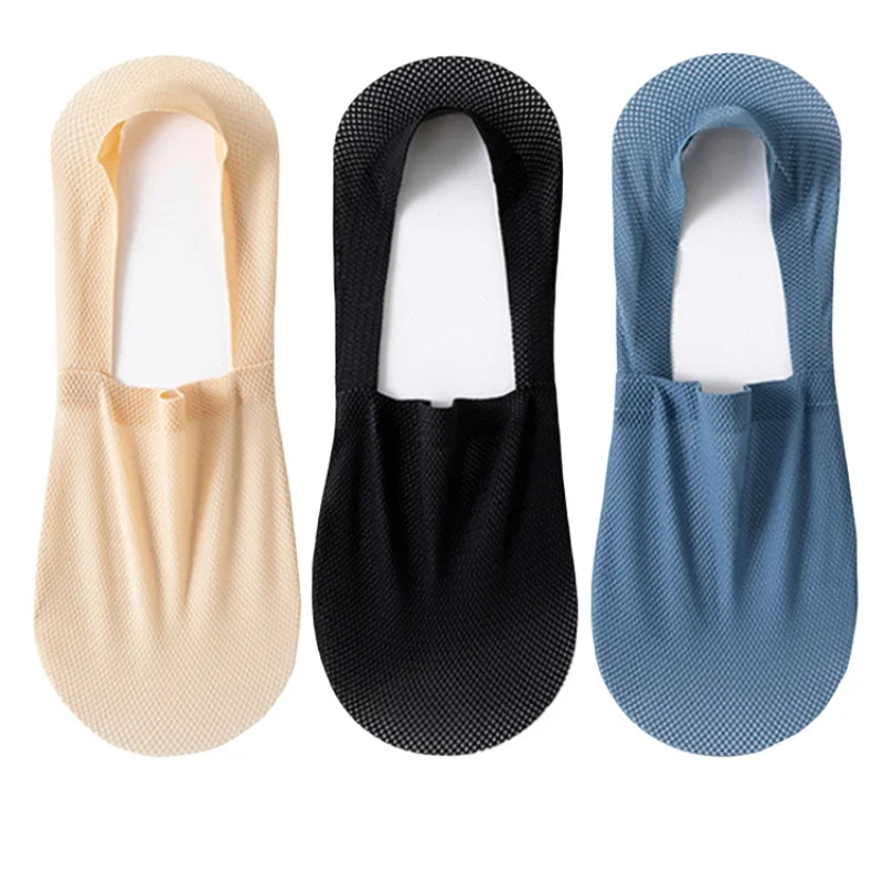 Silicone Non Slip Low Cut Socks Men Boat Thin