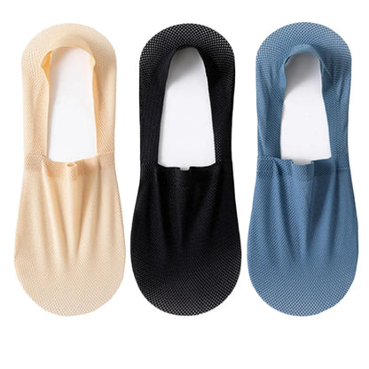 Silicone Non Slip Low Cut Socks Men Boat Thin