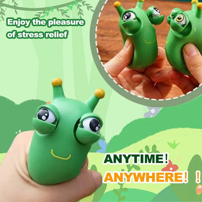 Green Worm Squeeze Toys Eye Fidget Sensory Stress Relief