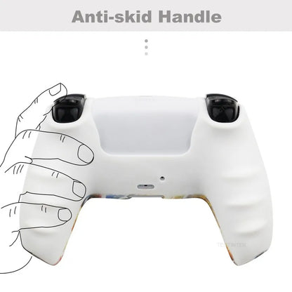 Silicone Protective Cover Sleeve For PS5 Controller Accessories Rubber Case For PS5 Slim Gamepad Joysticks Thumb Grips Caps