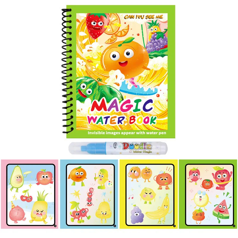 Magic Water Drawing Book Reusable Mess Free Coloring Set