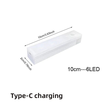 Motion Sensor Lamp Night Light Wireless LED USB Type C Rechargeable Lamp for Kitchen Cabinet Bedroom Wardrobe Staircase Lighting