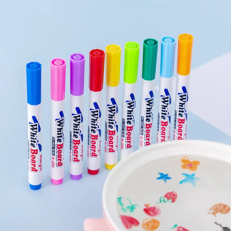 Water Floating Pen Set Magical Ink Markers with Ceramic Spoon