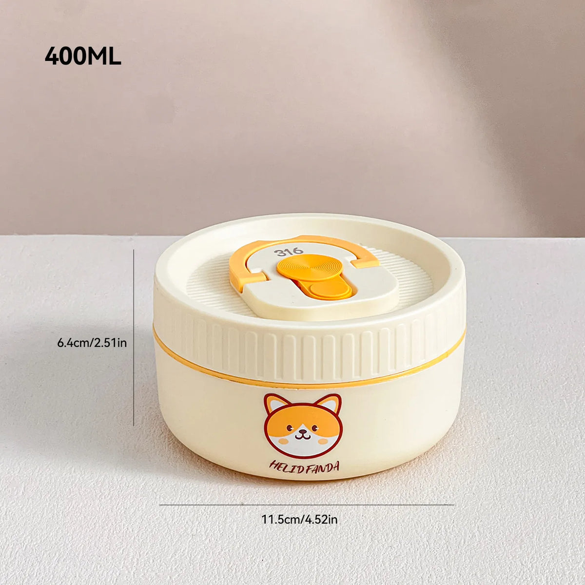 Large Capacity Stainless Steel Thermal Bento Box Cute Insulated Container
