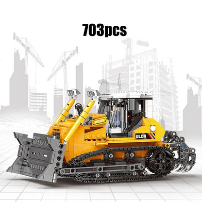 City technical MOC WheelLoader Car Heavy Mining Truck Crane Building Blocks DIY Engineering Excavator Bricks Toy For Children