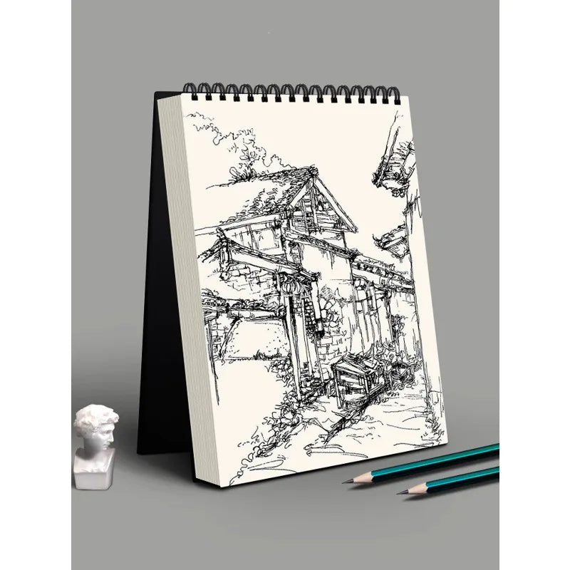 1 Pack 30-Sheets Top Spiral Bound Sketch Book Acid Free Art Sketchpad for Artistic Drawing Painting & Writing