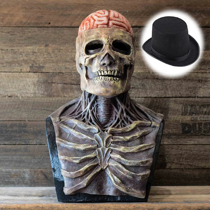 2026 Halloween Latex Skeleton Head Mask Horror Brain Helmet Mask Cosplay Party Supplies Skull Full Face Mask