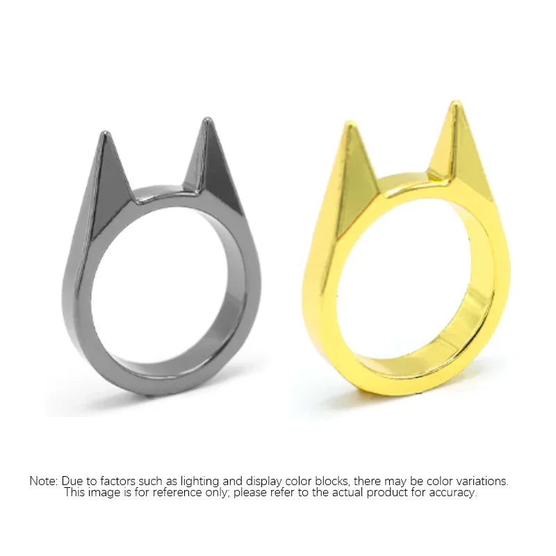 Self-defense cat ear ring window breaker women's anti-wolf men's single finger buckle carry defense spikes finger tiger .