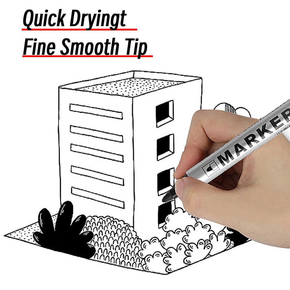Waterproof Permanent Paint Marker Pen Black Oily Tyre Marker