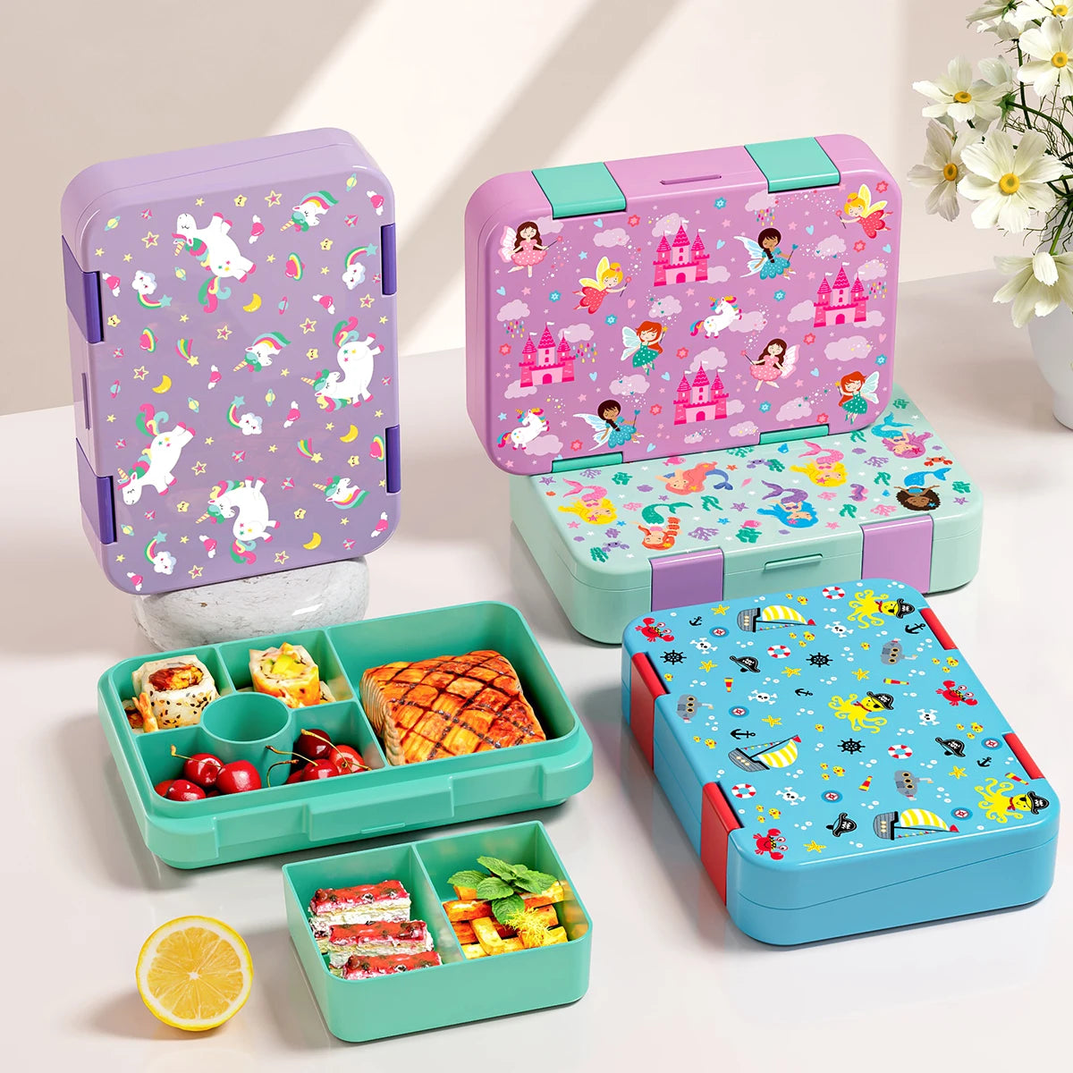 Cartoon Christmas Microwavable Bento Box Leakproof Student Food Container