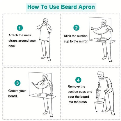Shaving Hair Catcher Beard Bib for Men, Grooming Apron with Mirror Cover, Practical Tool for Mess-Free Clean Up