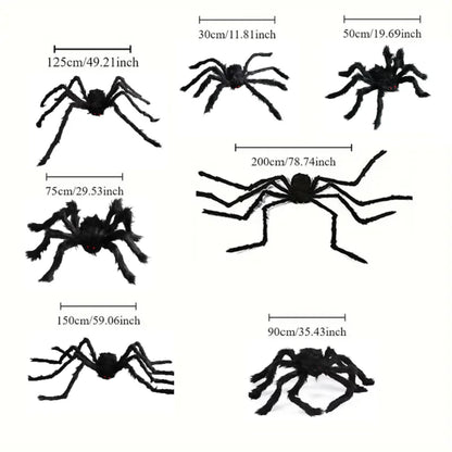 Halloween Giant Plush Spider Black Outdoor Decor Prop