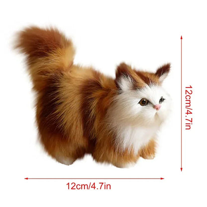 Simulation Cat Plush Toy Realistic Stuffed Kitten Model