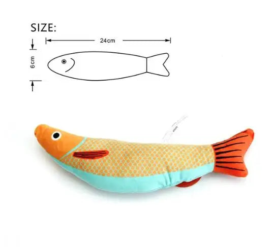 Catnip Fish Cat Plush Toy Interactive Teeth Grinding Chew