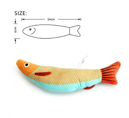Catnip Fish Cat Plush Toy Interactive Teeth Grinding Chew