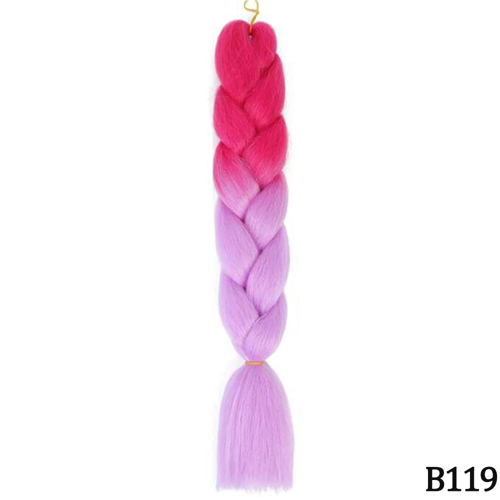 24 Inch Jumbo Braiding Hair Synthetic Afro Ombre Extensions