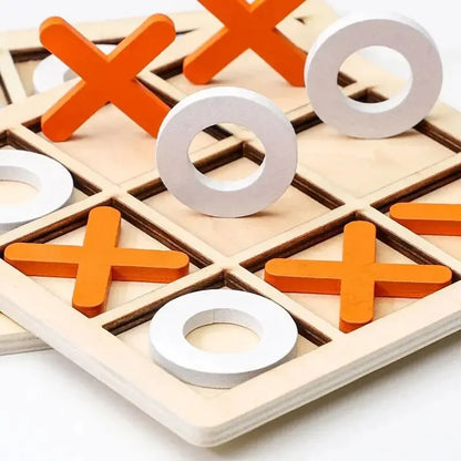 Wooden Tic Tac Toe Game Mini Educational Chess Toy