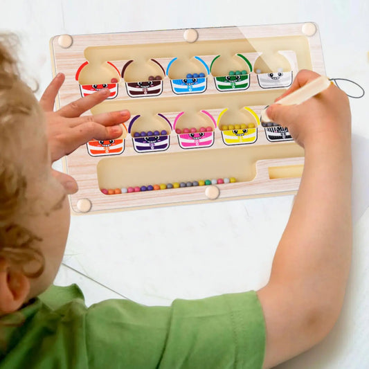 Magnetic Color Sorting Maze Wooden Number Activity Board