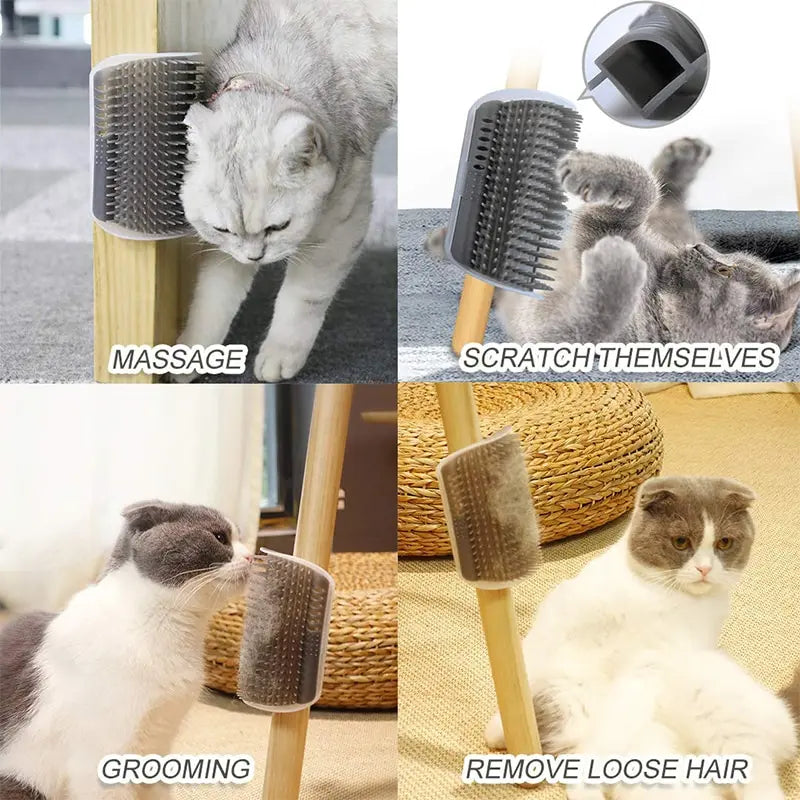 Massage Pet Cat Brush Corner Self Grooming Scratcher