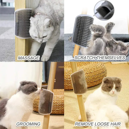 Massage Pet Cat Brush Corner Self Grooming Scratcher