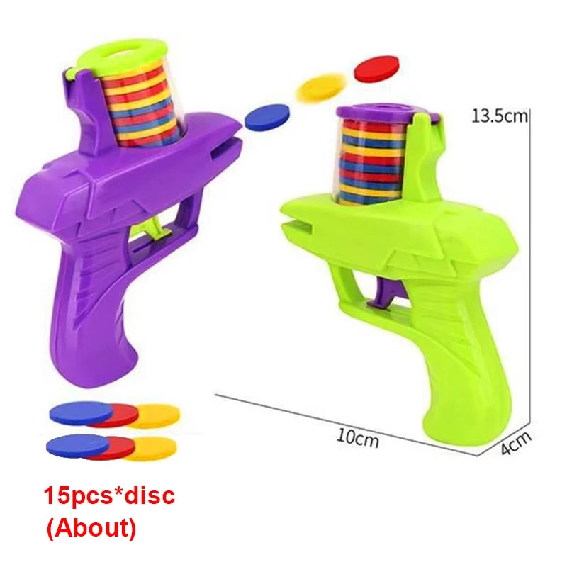 Foam Disc Launcher Gun Toy Flying Disc Shooting Set