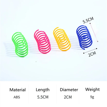 Heavy Gauge Cat Spring Toy Colorful Coil Spiral