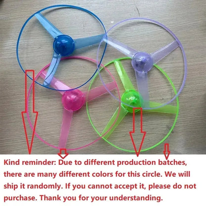 LED Flying Disc Propeller Toy Pull String Luminous UFO