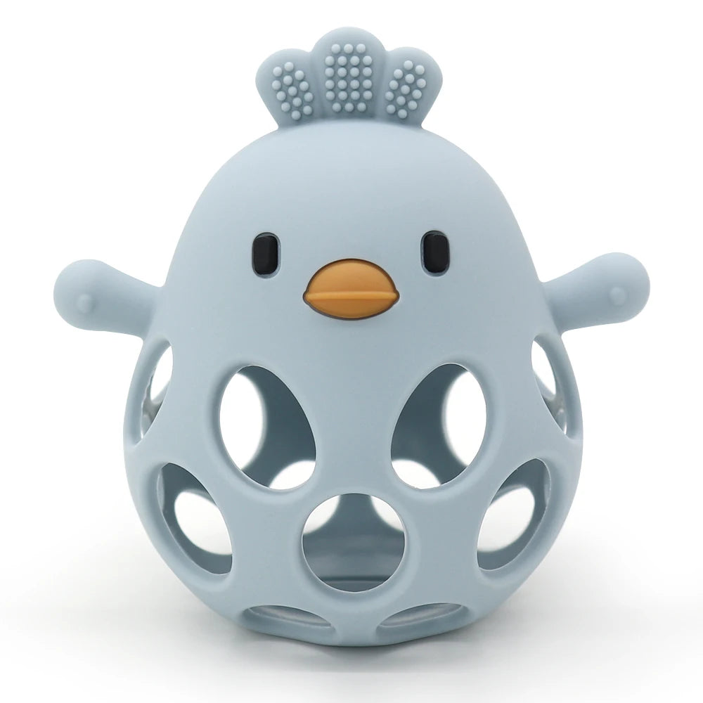 Baby Silicone Teether Toy Cartoon Chick Chewing Trainer