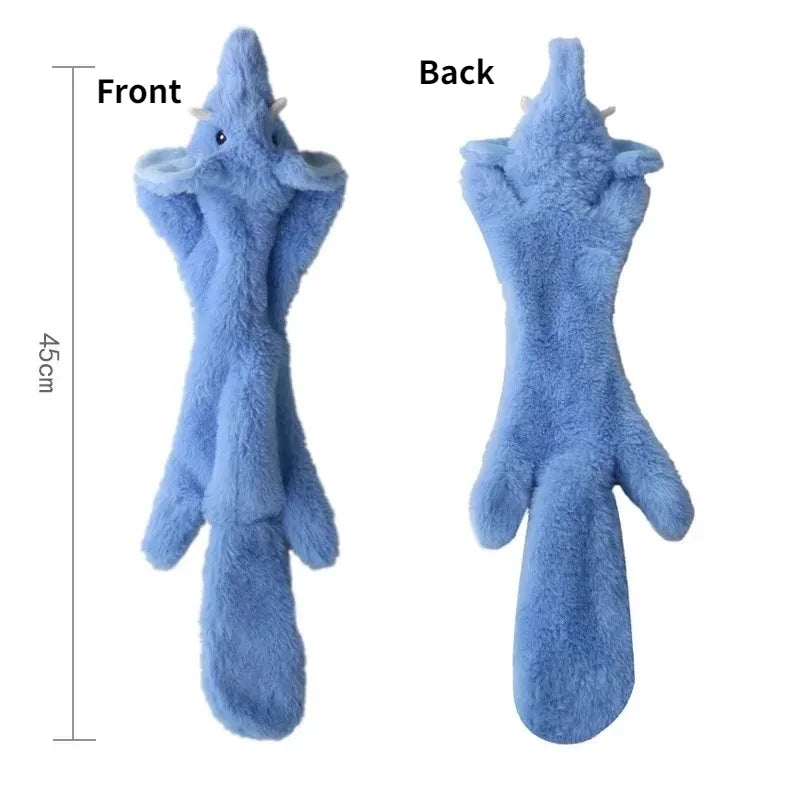 No Stuffing Plush Dog Toy Durable Squeaky Crinkle Animal