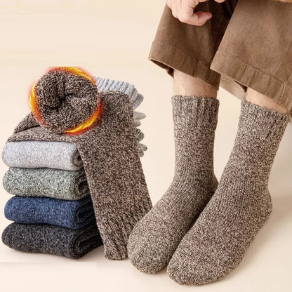 Winter Thick Warm Cashmere Socks Men Retro Snow