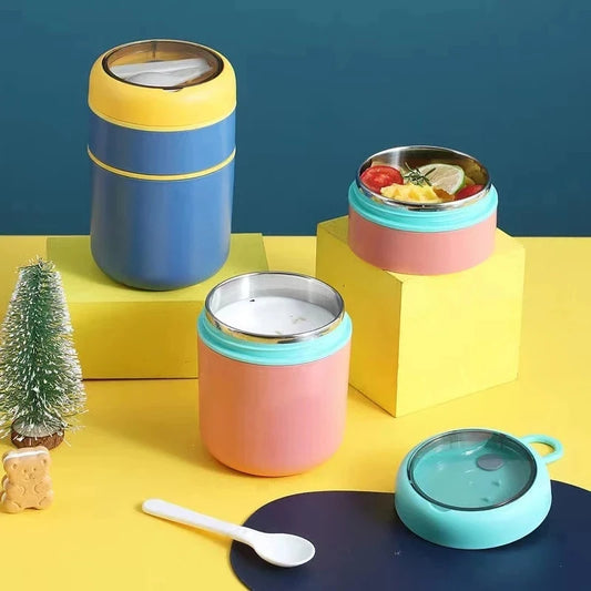 Stainless Steel Food Thermal Jar Insulated Soup Cup Lunch Box 530ml 710ml