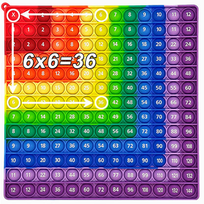 12x12 Multiplication Push Bubble Toy Times Table Math Fidget