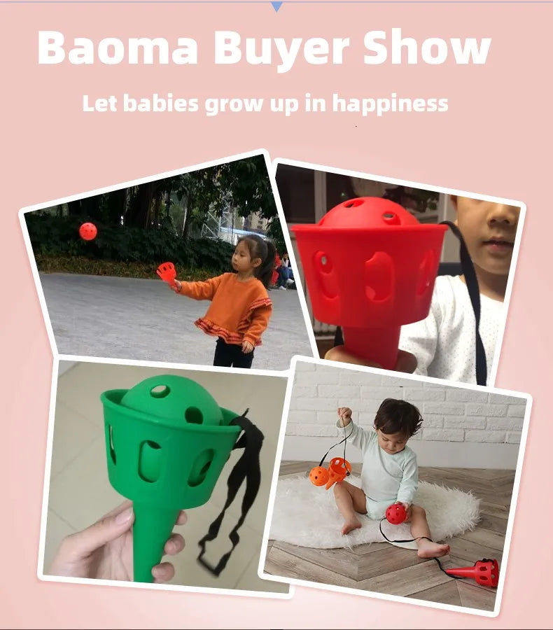 Throwing Catching Ball Game Set Scoop Launcher Toy
