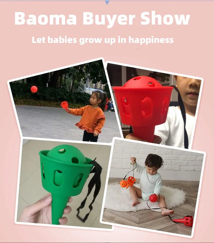 Throwing Catching Ball Game Set Scoop Launcher Toy
