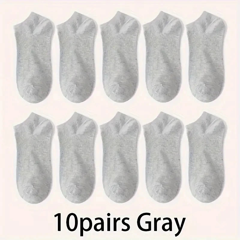 Unisex Comfort Fit Ankle Socks Breathable Low Cut 5 Pack