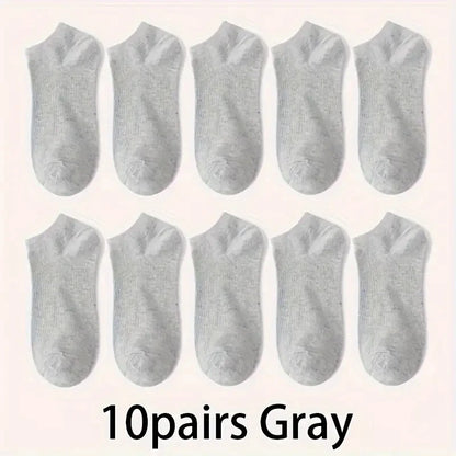 Unisex Comfort Fit Ankle Socks Breathable Low Cut 5 Pack