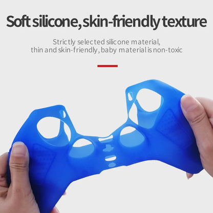 Anti-Slip Protective Skin Shell for PS5 Controller Silicone Cover Case with Rubber Thumb Grip Gaps and Touch Pad Sticker For PS5