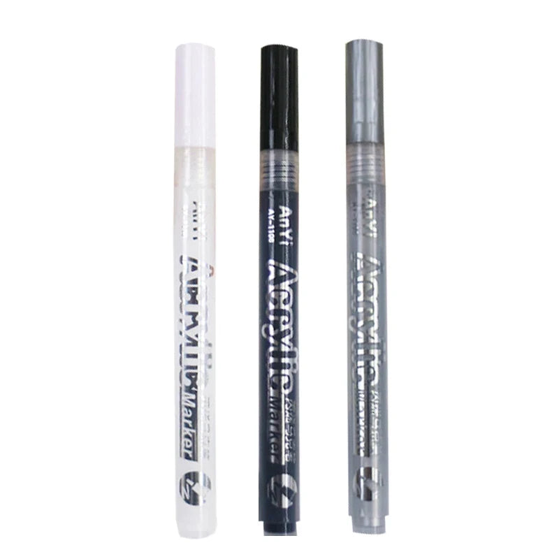 Acrylic Markers Paint Pen Set Extra Fine Tip Art Markers 3Pcs