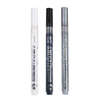 Acrylic Markers Paint Pen Set Extra Fine Tip Art Markers 3Pcs