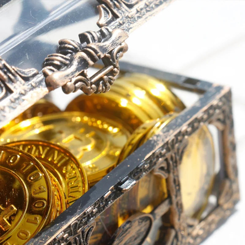 1Plastic Transparent Pirate Treasure Box Crystal Gem Jewelry Box Storage Organizer Chest Treasure for Jewelry Gem Trinket Box