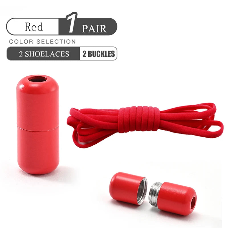 Elastic No Tie Shoelaces Semicircle Lazy Metal Lock Laces