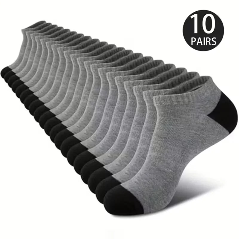 Unisex Comfort Fit Ankle Socks Breathable Low Cut 5 Pack