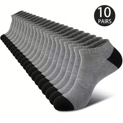 Unisex Comfort Fit Ankle Socks Breathable Low Cut 5 Pack