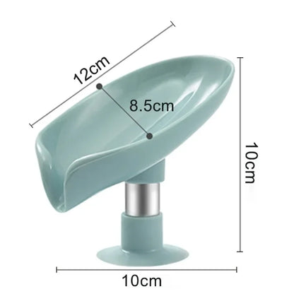 Drain Soap Holder Leaf Shape Suction Cup Soap Tray Box