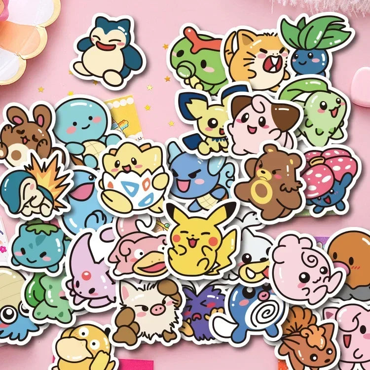 Yellow Electric Monster Vinyl Stickers 50pcs Waterproof Decals
