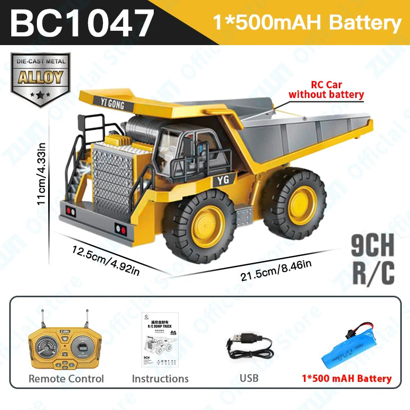2.4G RC Remote Control Excavator Dump Truck Toy