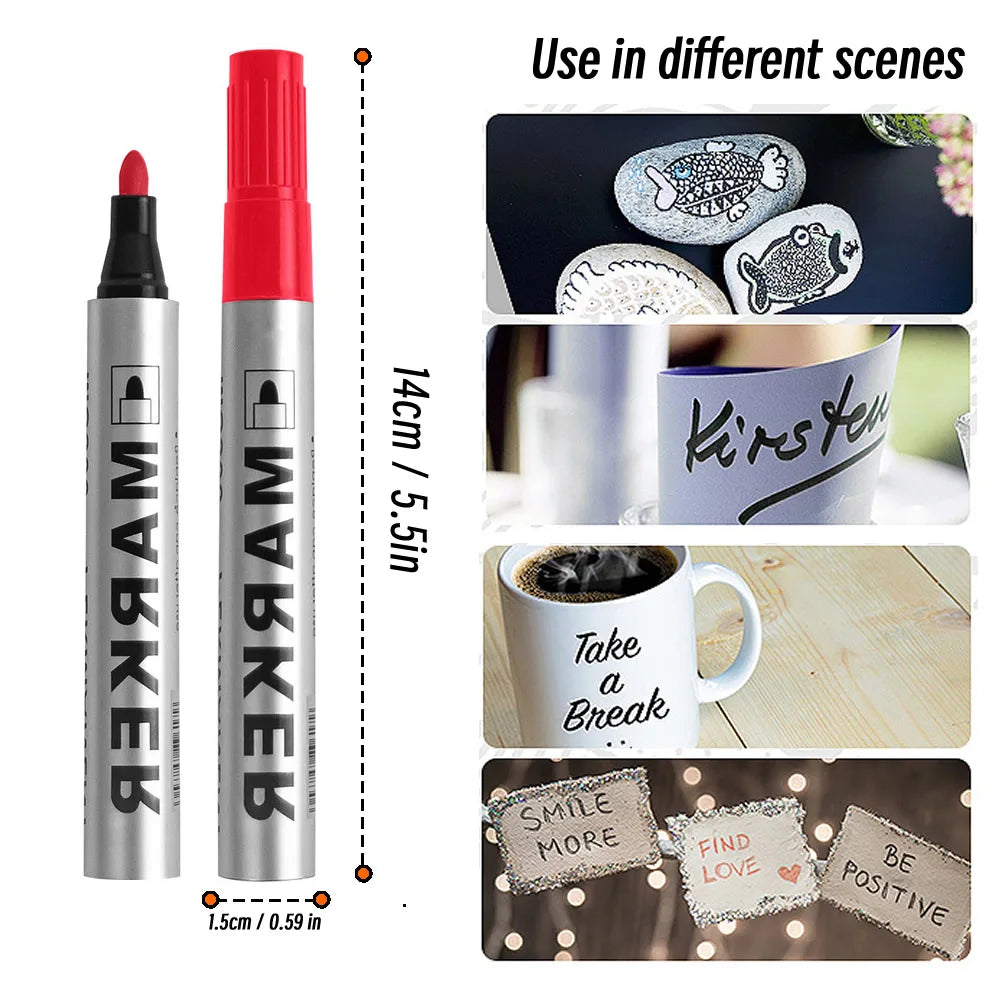 Waterproof Permanent Paint Marker Pen Black Oily Tyre Marker